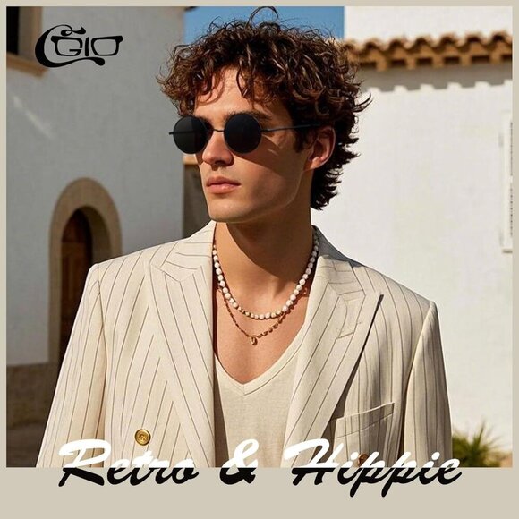 Retro Round Polarized Sunglasses Mens Womens Circle Metal Hippie Shades … - Picture 2 of 7